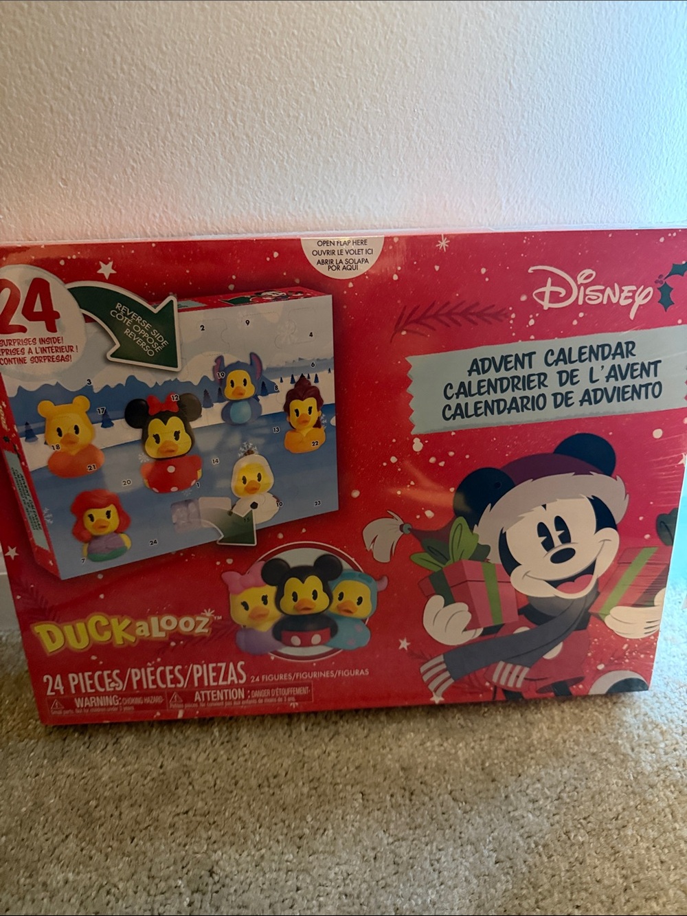 Disney Duckalooz Holiday Advent Calendar - Red and White Packaging
